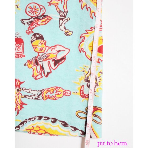 Y2K Asian Inspired Graphic All Over Print Spaghetti Strap Dress 🐉 ROXY - Picture 8 of 8